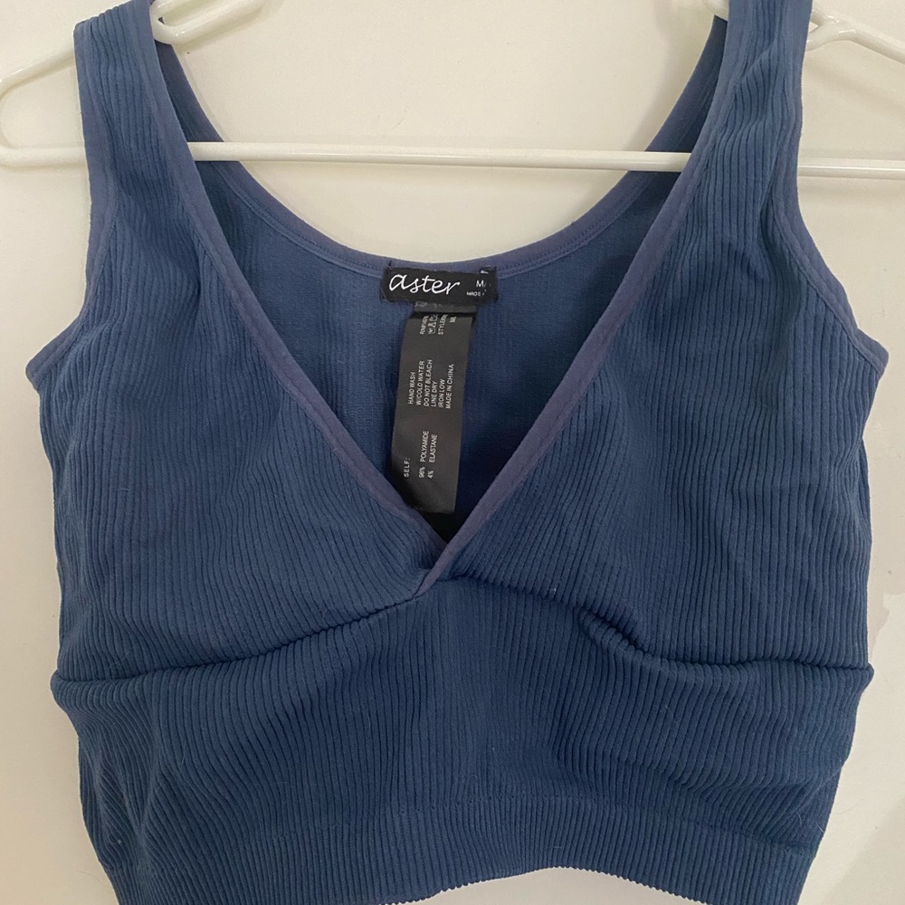 Blue Crop V Top